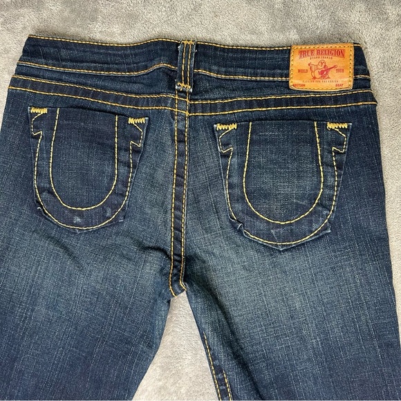 VTG True Religion Low Rise Western Style Boot Cut Women’s Dark Wash Size 31 - Picture 5 of 10